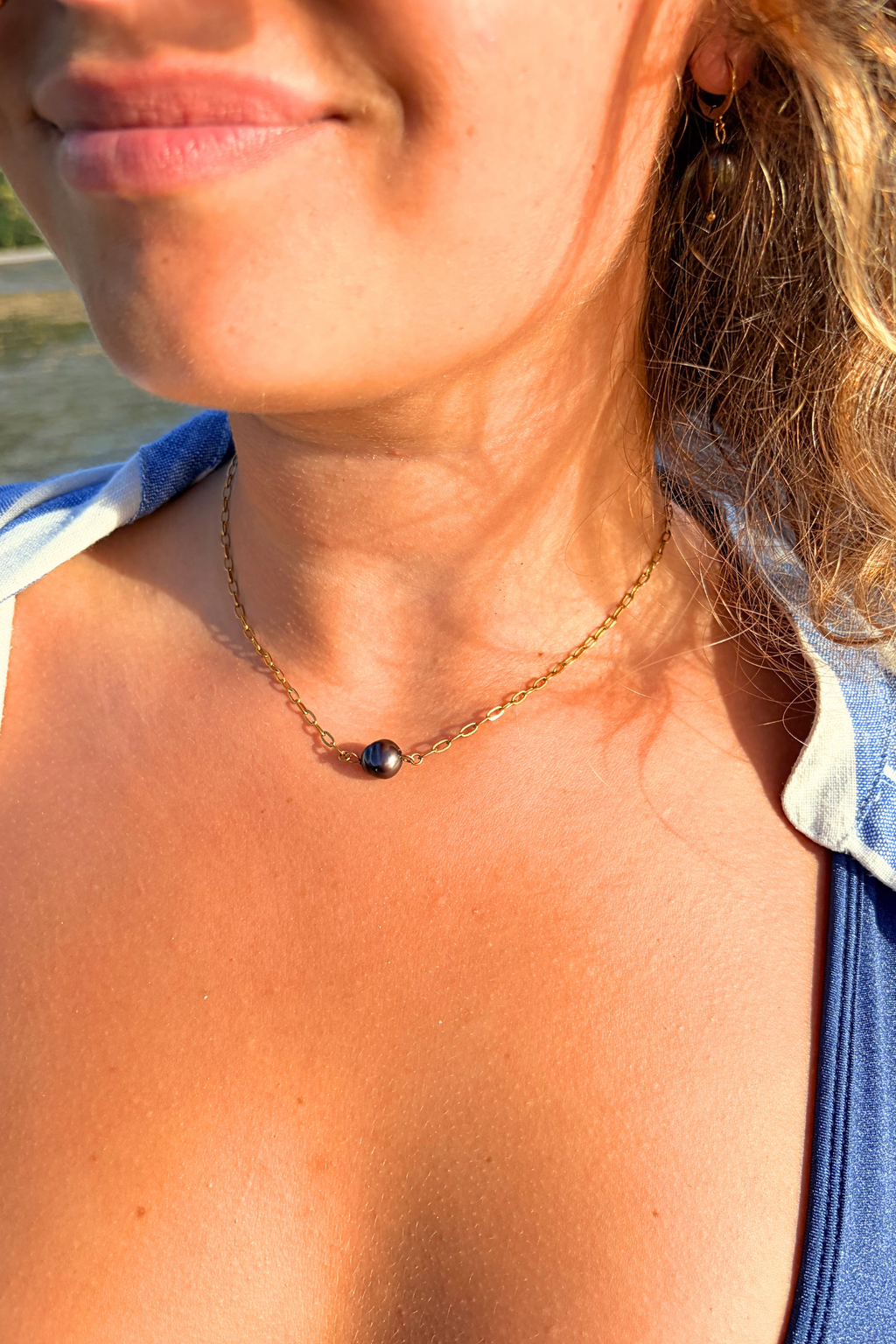 Collier Perle d'Eau Douce Noire