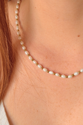 Collier Perles d'Eau Douce et Dorées Personnalisable