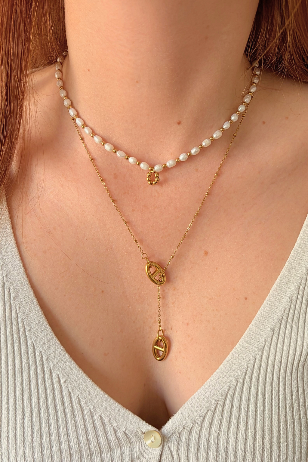 Collier à Maillons Dorés Y