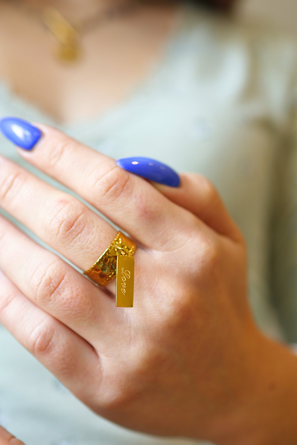 Bague Breloque Gravure Love