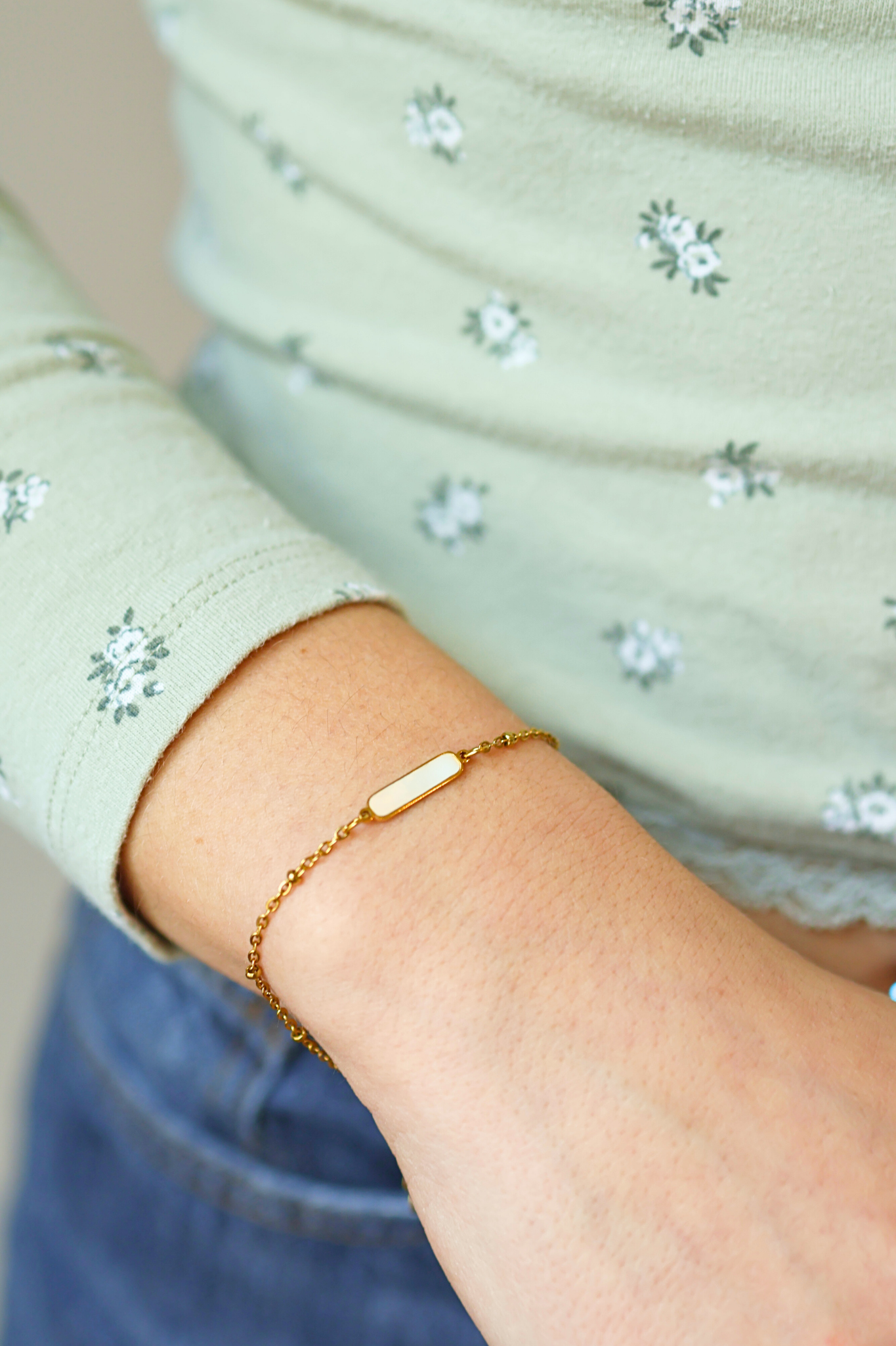 Bracelet Nacre Solitaire Rectangle