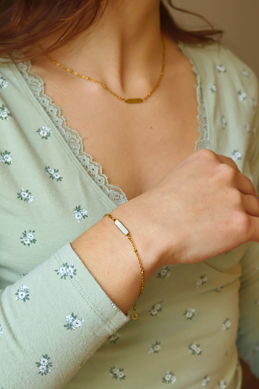 Bracelet Nacre Solitaire Rectangle