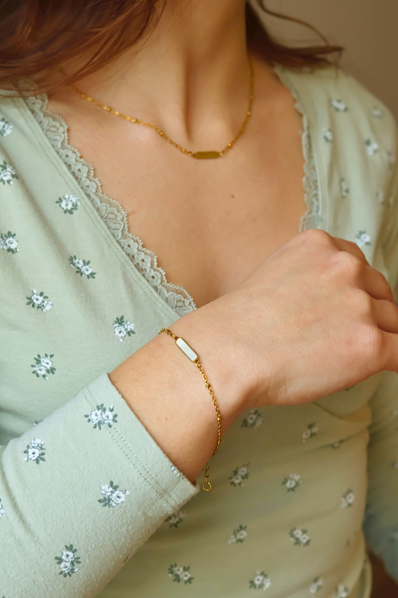 Bracelet Nacre Solitaire Rectangle