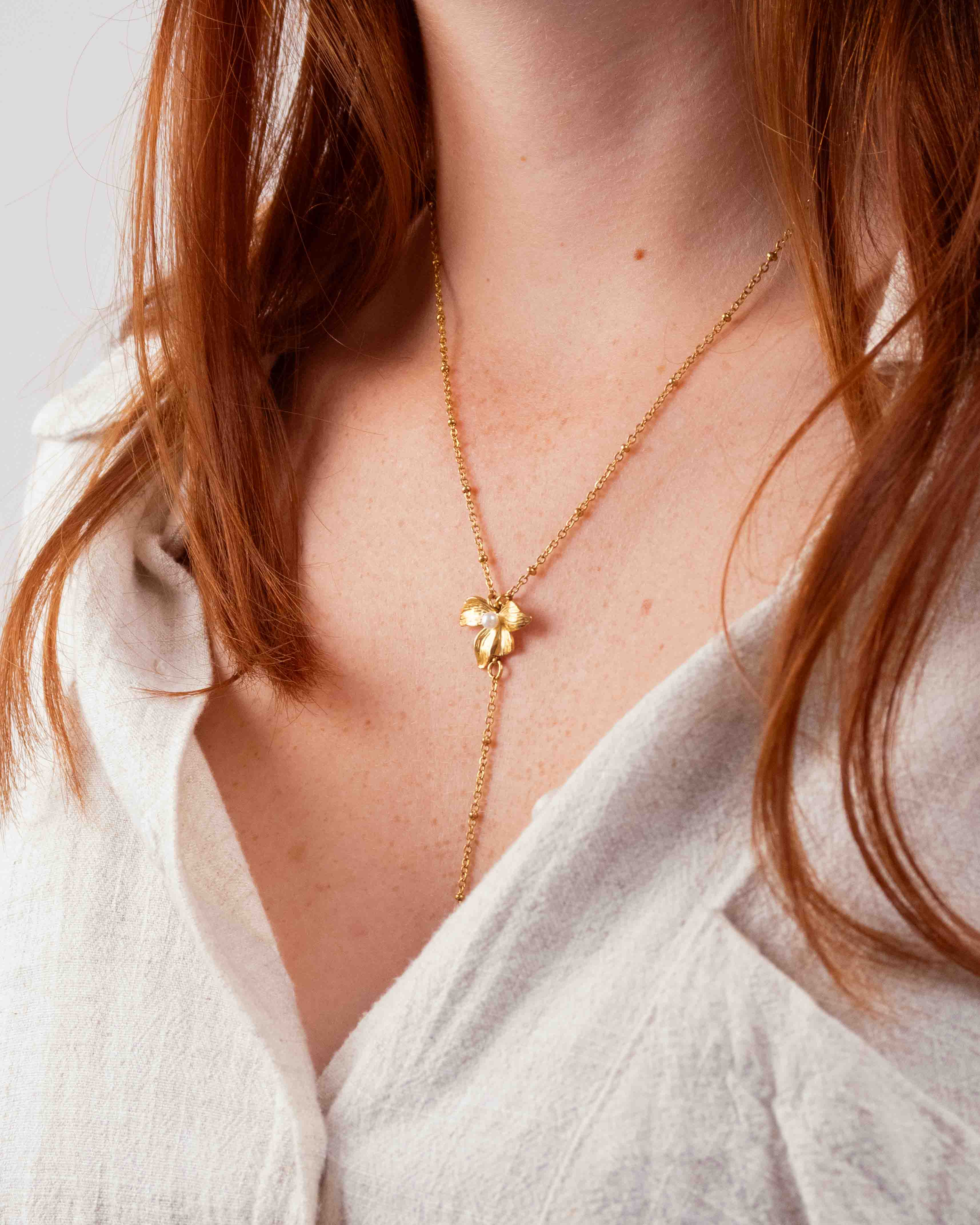 Collier Fleuri Doré