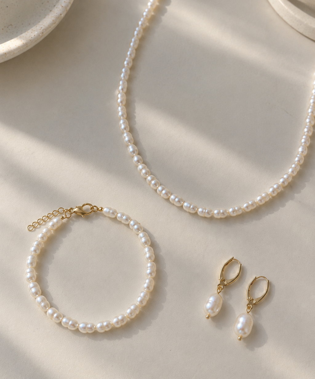 Parure Perles Eau Douce