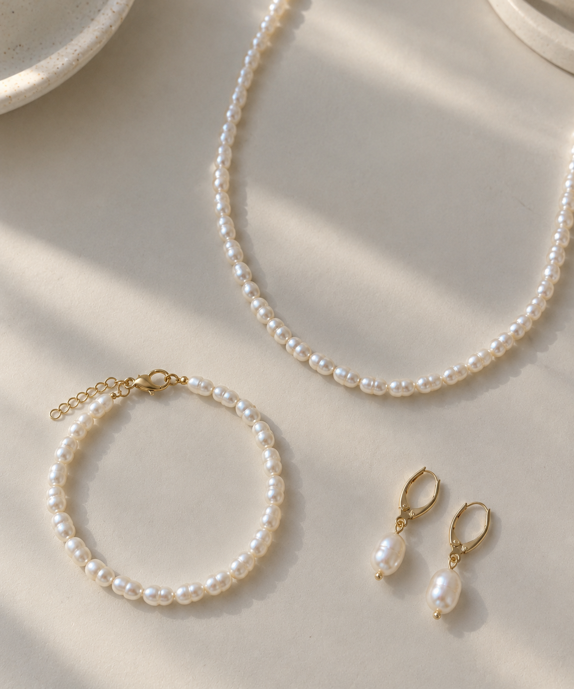 Parure Perles Eau Douce