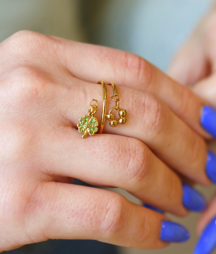 Bague Double Breloques Lucky