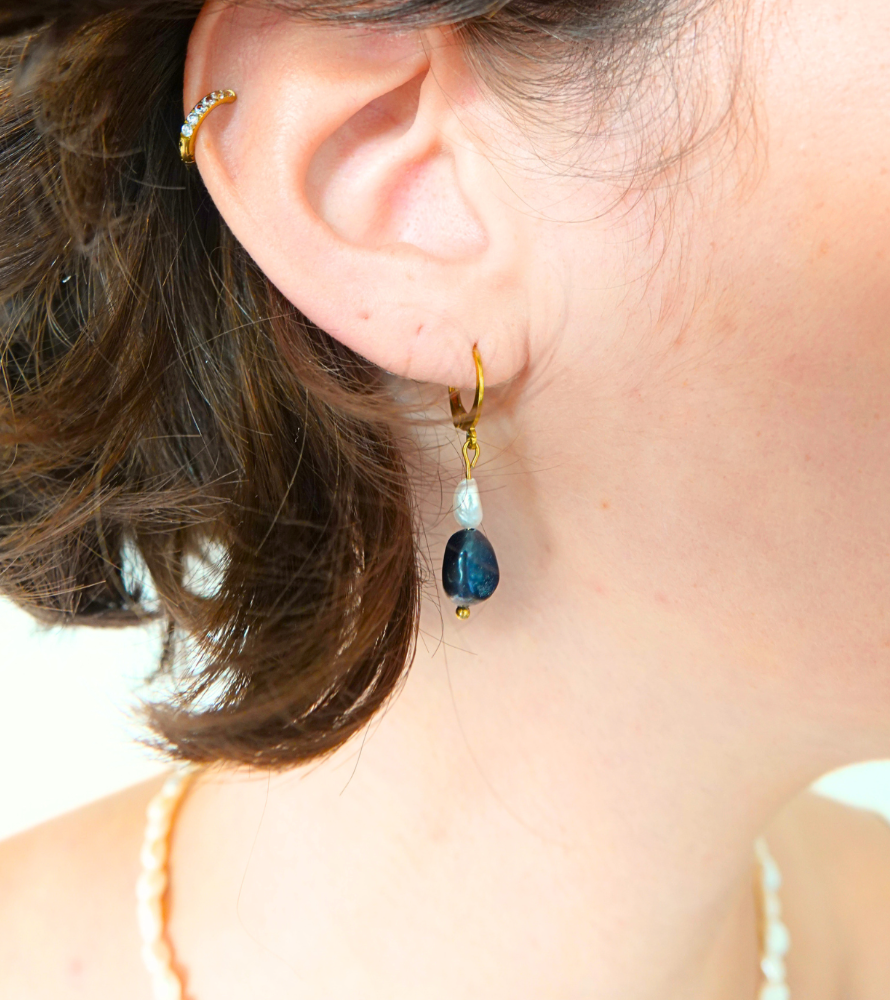 Boucles d'Oreilles Laura Perle Eau Douce