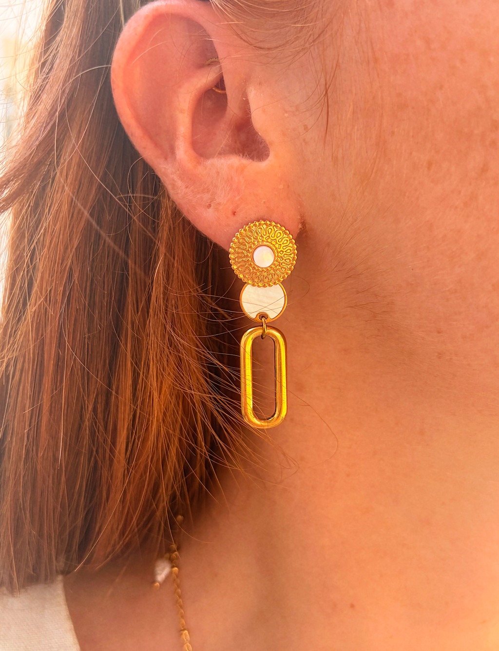 Boucles d'Oreilles Nolwenn en Nacres