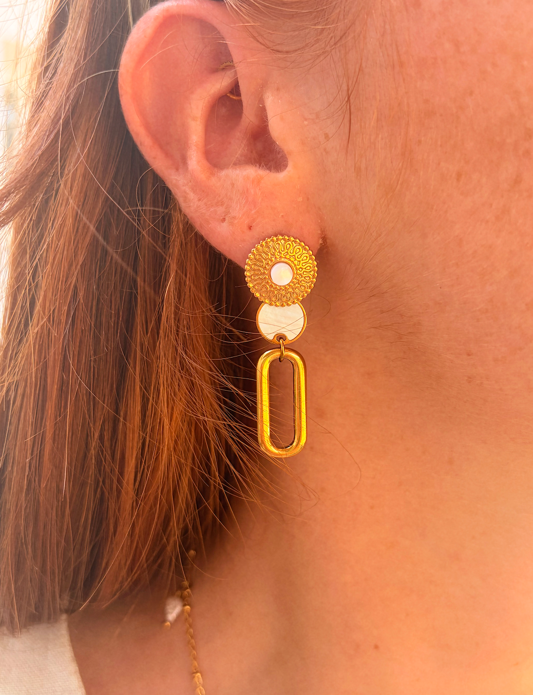 Boucles d'Oreilles Nolwenn en Nacres