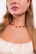 Collier Flora Doré Bordeaux