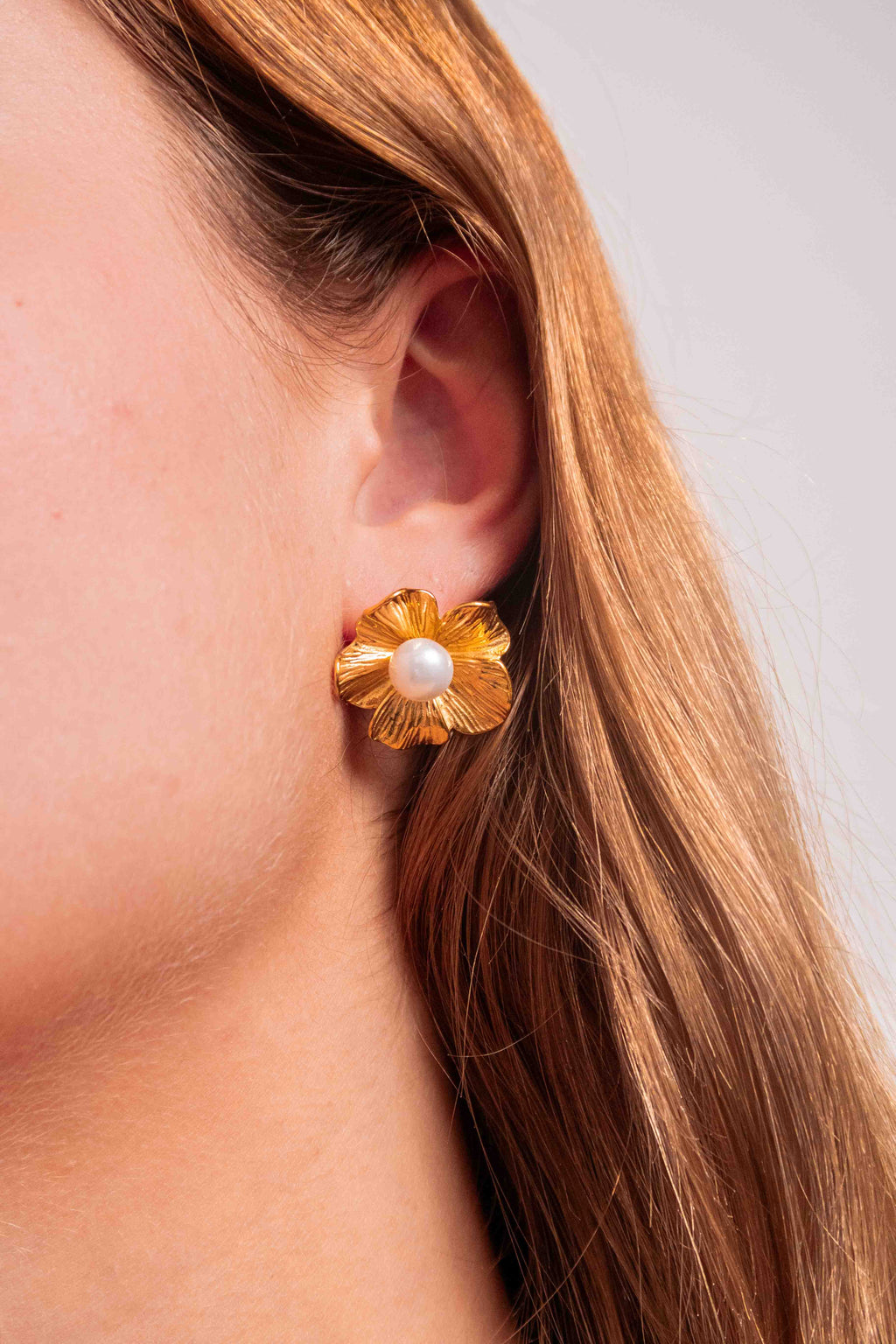 Boucles d'Oreilles Fleurs Dorées