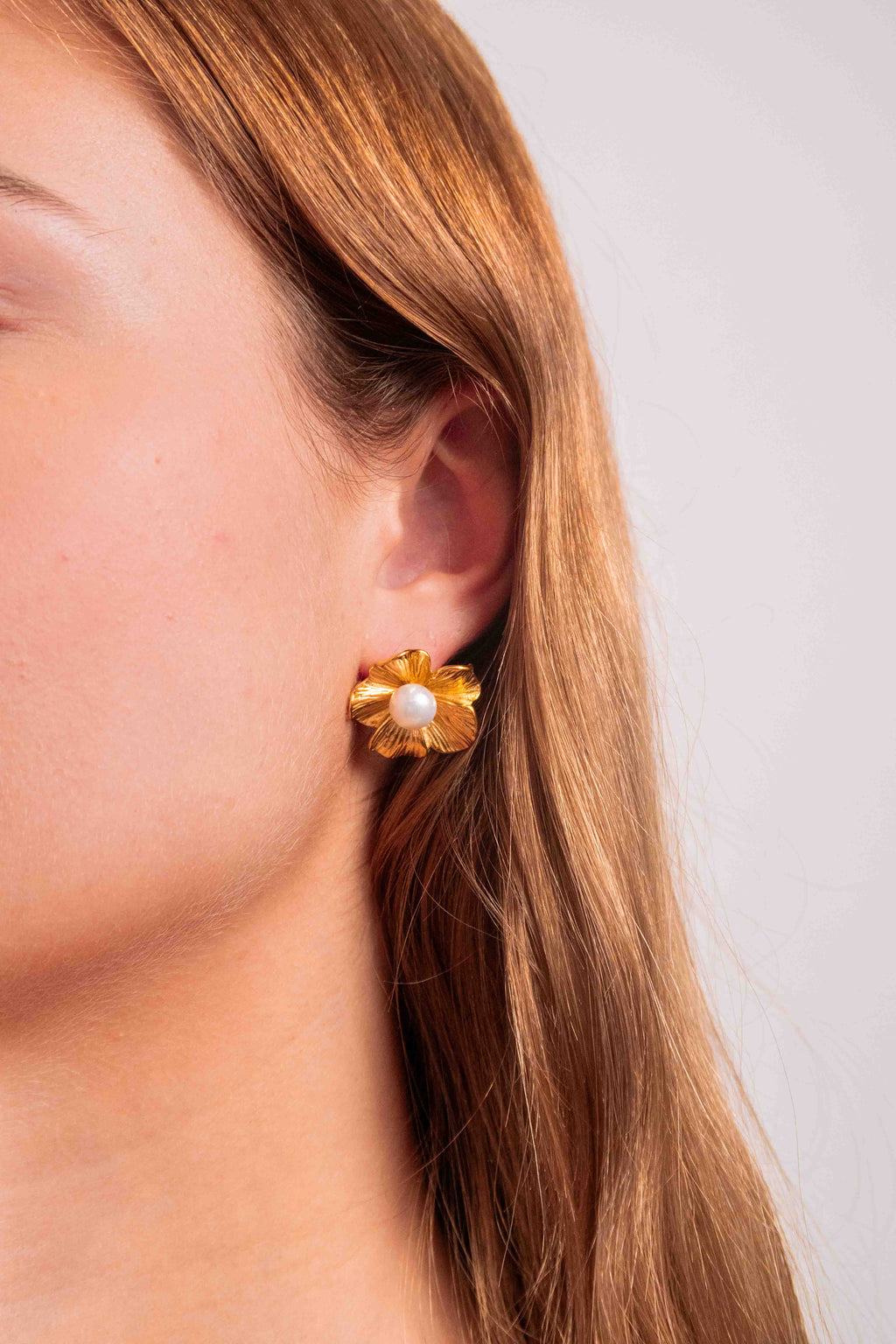 Boucles d'Oreilles Fleurs Dorées