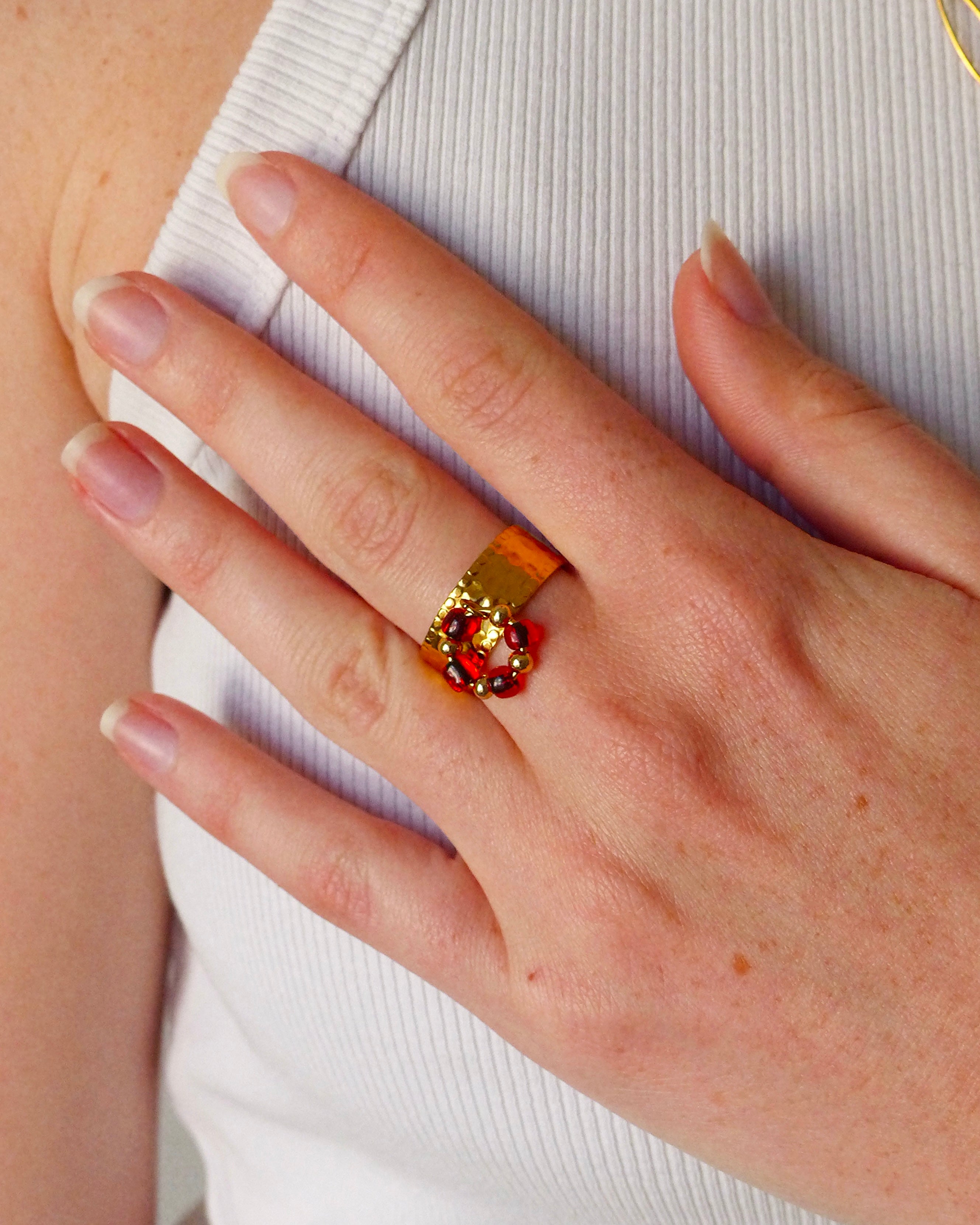 Bague Breloque Maxi Flora Bordeaux