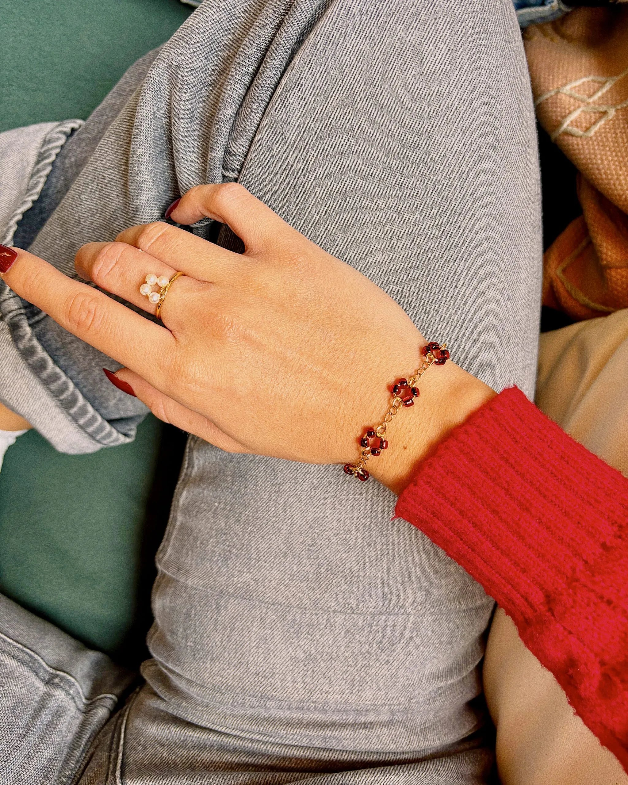 Bracelet Flora Bordeaux