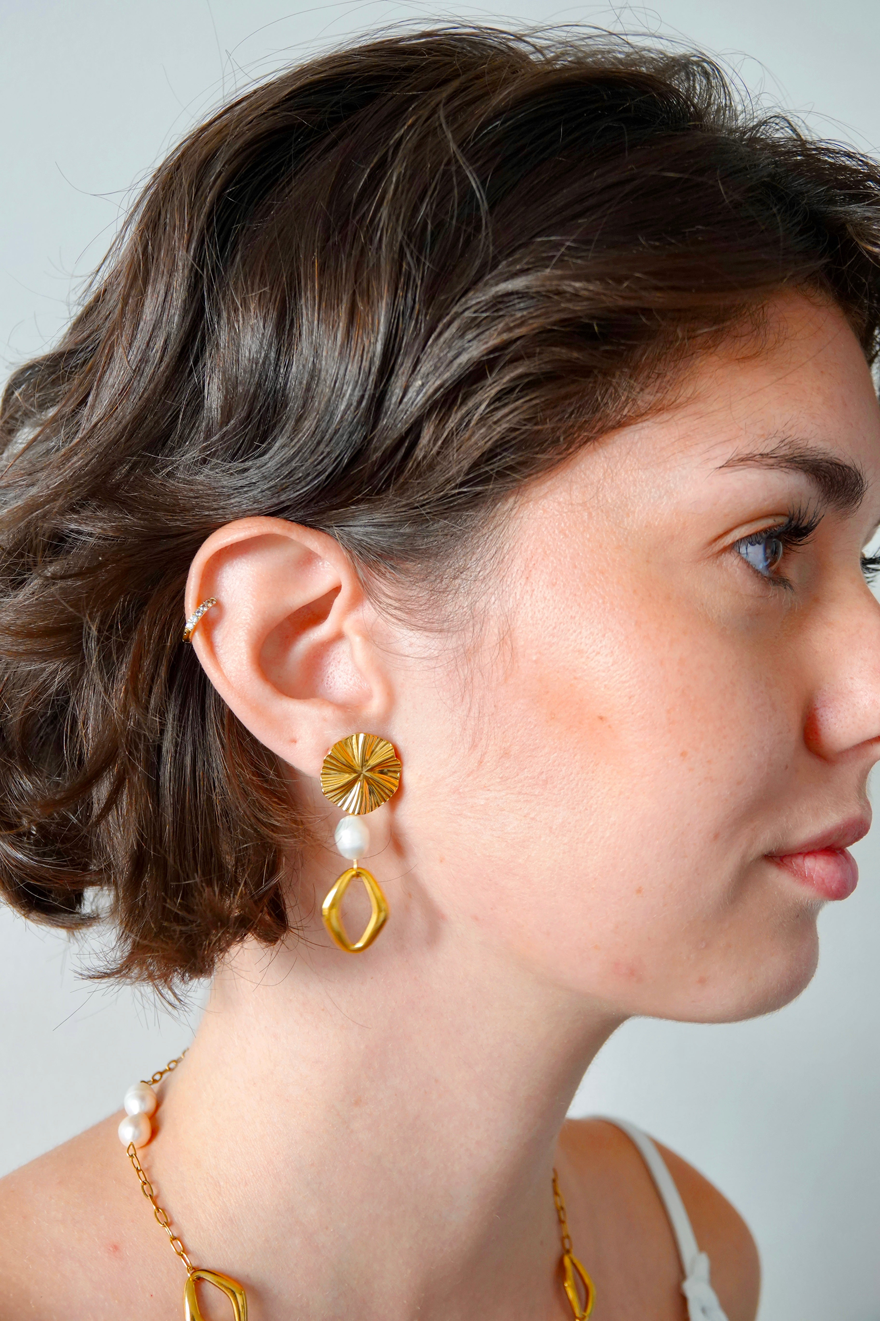 Boucles d'Oreilles Zoé Perle Eau Douce