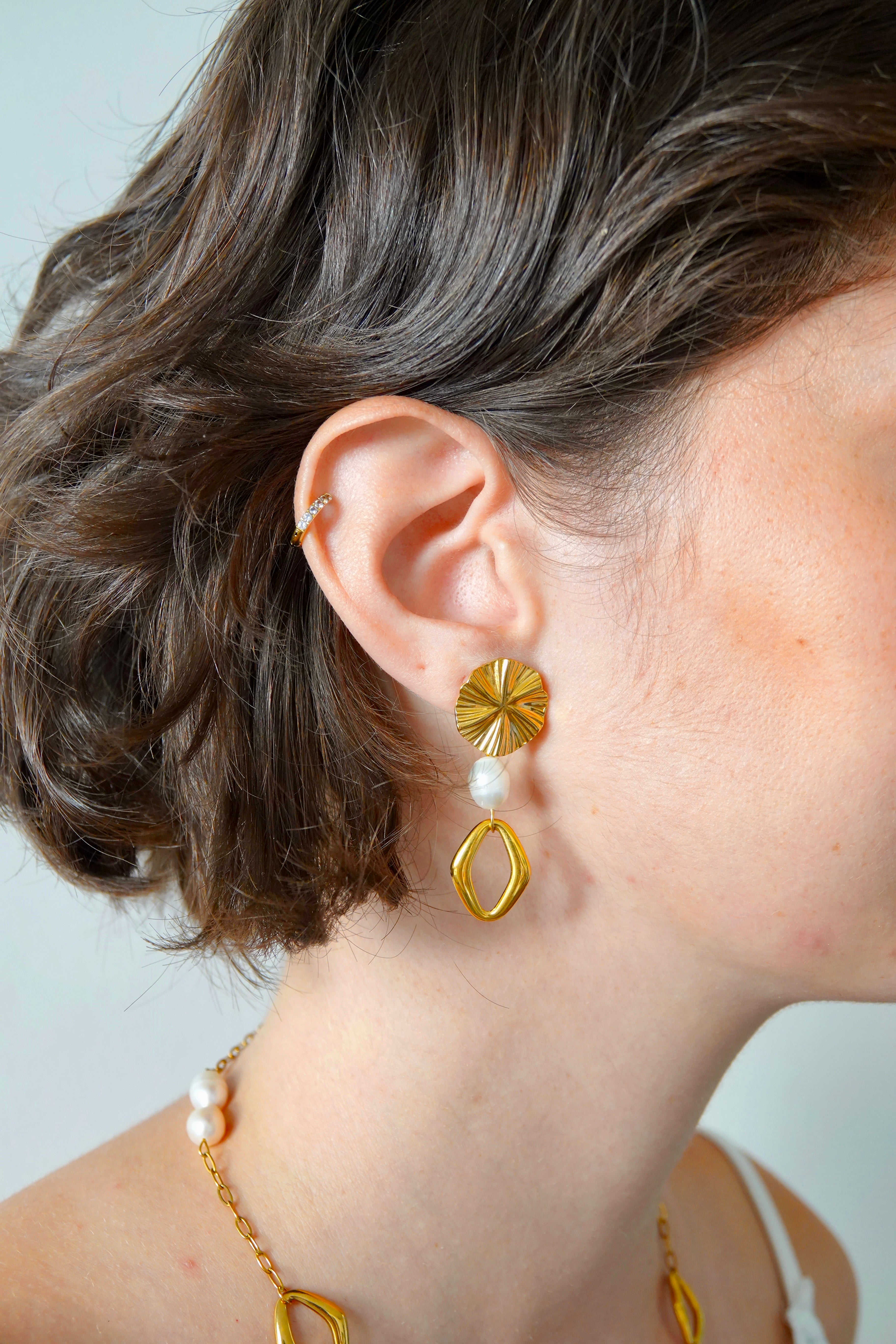 Boucles d'Oreilles Zoé Perle Eau Douce